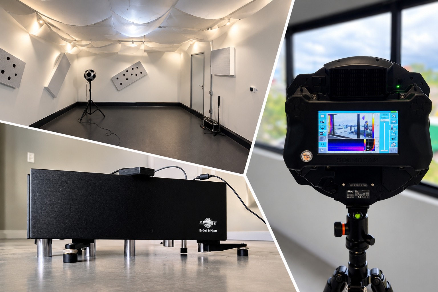 Estrutura e equipamentos da MMC LAB: laboratório acústico, ensaios e câmera acústica